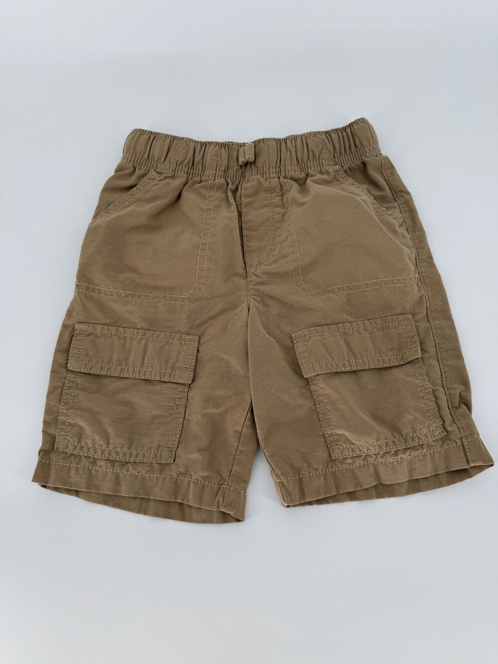 Jumping Beans Boys Cargo Shorts Size 6 Khaki Cotton Nylon Elastic Waist Pockets